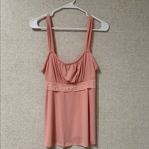 BCX Coral Sleeveless Top with Lace Trim